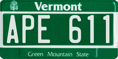 VT license plate APE611