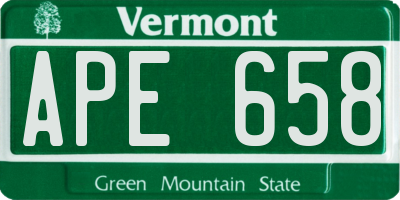 VT license plate APE658