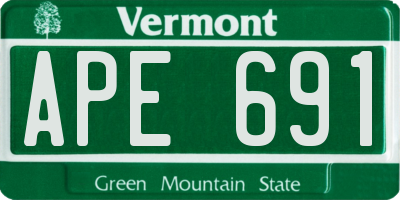 VT license plate APE691