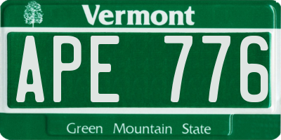 VT license plate APE776