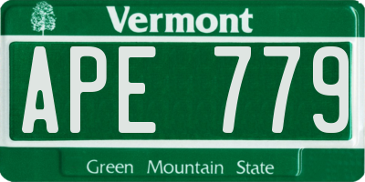 VT license plate APE779