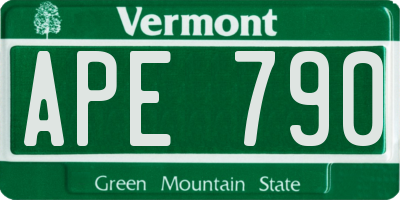 VT license plate APE790