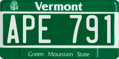 VT license plate APE791