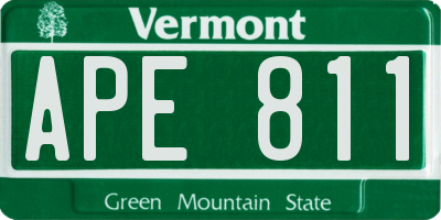 VT license plate APE811