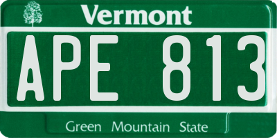 VT license plate APE813