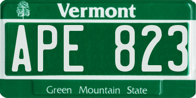 VT license plate APE823