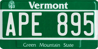 VT license plate APE895