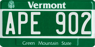 VT license plate APE902