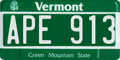 VT license plate APE913