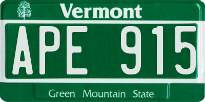 VT license plate APE915