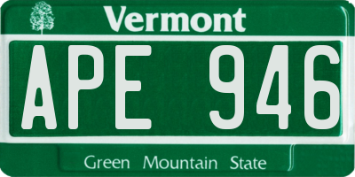 VT license plate APE946