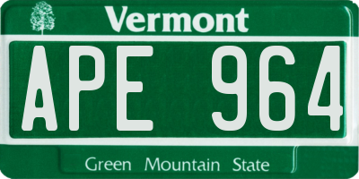 VT license plate APE964