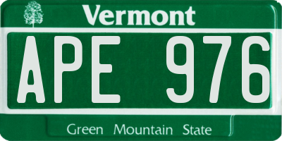 VT license plate APE976