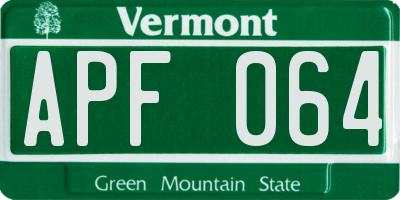 VT license plate APF064