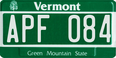 VT license plate APF084