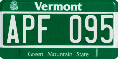VT license plate APF095