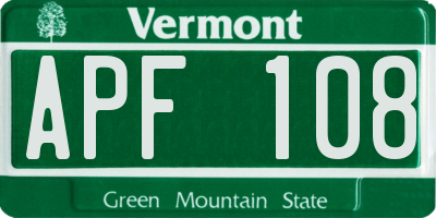 VT license plate APF108