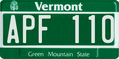 VT license plate APF110