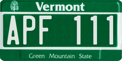 VT license plate APF111