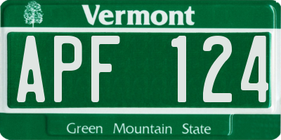 VT license plate APF124