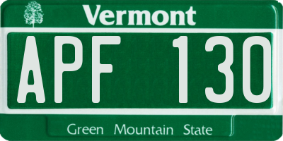 VT license plate APF130