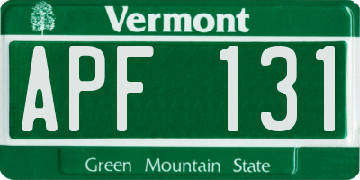 VT license plate APF131