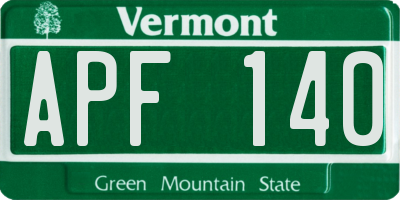 VT license plate APF140