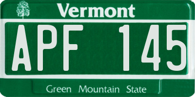 VT license plate APF145