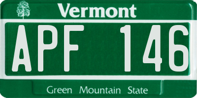 VT license plate APF146
