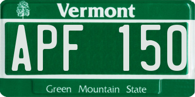 VT license plate APF150