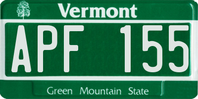 VT license plate APF155