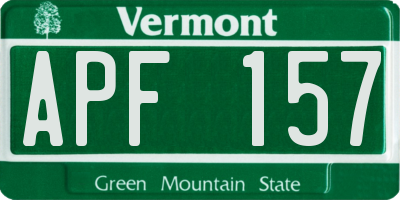 VT license plate APF157