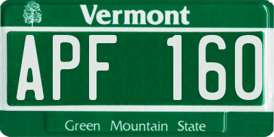VT license plate APF160