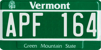 VT license plate APF164