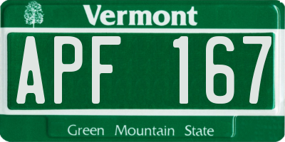 VT license plate APF167