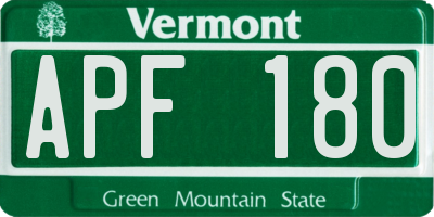VT license plate APF180