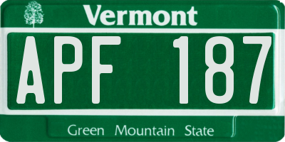 VT license plate APF187