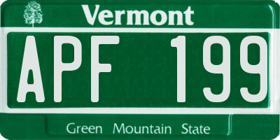 VT license plate APF199