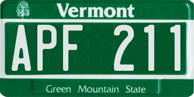 VT license plate APF211