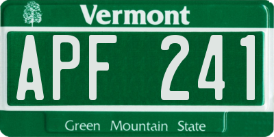 VT license plate APF241