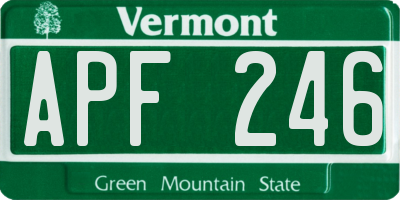 VT license plate APF246