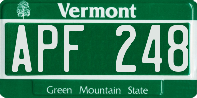 VT license plate APF248