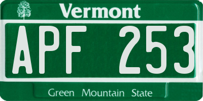 VT license plate APF253