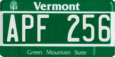VT license plate APF256