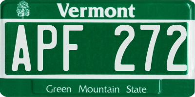 VT license plate APF272