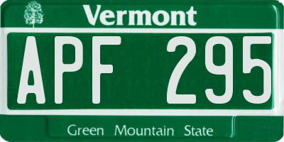 VT license plate APF295