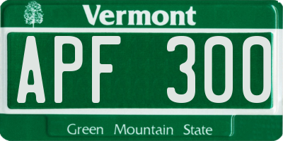 VT license plate APF300