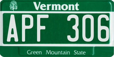 VT license plate APF306