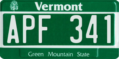VT license plate APF341