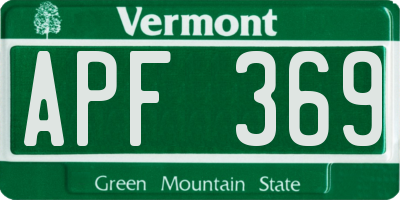 VT license plate APF369